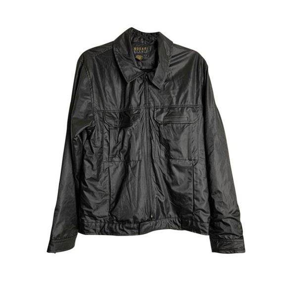 MD Shiny Black Bogari Studio Moto Jacket - Picture 1 of 8